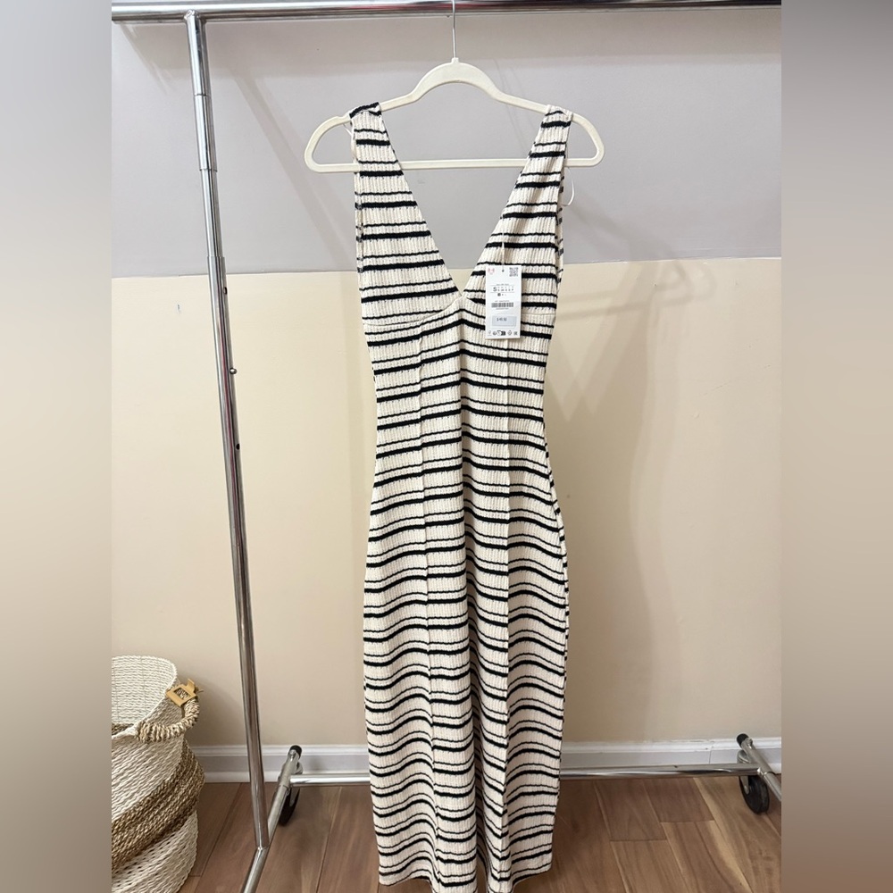 NWT Zara Rustic Midi Dress - Picture 4 of 5